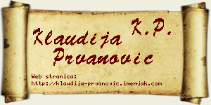 Klaudija Prvanović vizit kartica